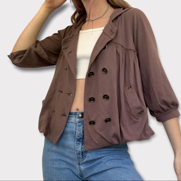 ✨SALE Button Down Hooded Jacket - Picture 2 of 4